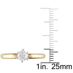 14k Gold 1/2ct TDW Certified Diamond Solitaire Ring (G-H, SI1-SI2)