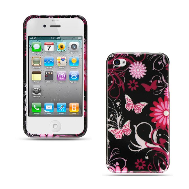 Premium iPhone 4/ 4S Pink Butterfly Protector Case