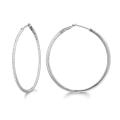 14k White Gold 1/2ct TDW Diamond Hoop Earrings
