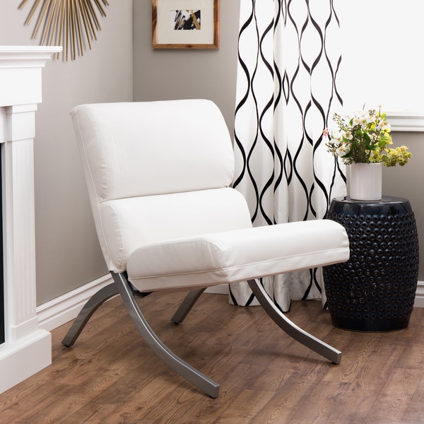 Rialto Bonded Leather White Chair | Overstock