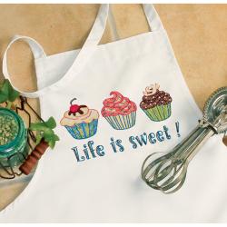 Life Is Sweet Apron Stamped Cross Stitch-Image