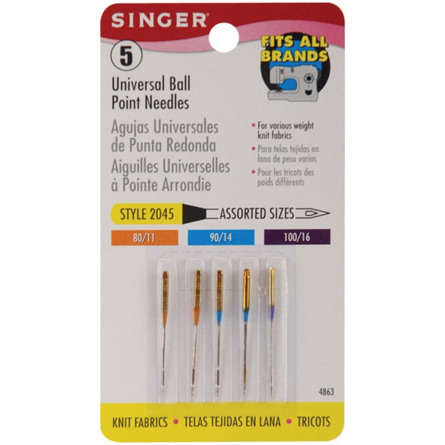 Singer Universal Ballpoint Sewing Machine Needles (Package of Five