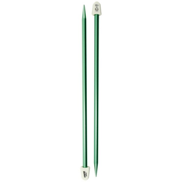Silvalume Size 10.5 Medium Green Single Point Knitting Needles 
