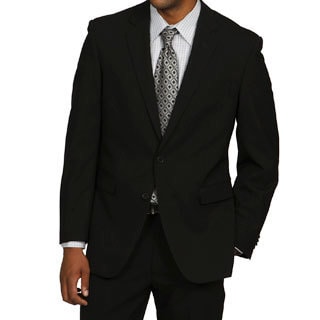 Kenneth Cole Men's Slim Fit Solid Black Suit-Image