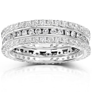 Annello 14k Gold 1 1/2ct TDW Diamond 3-piece Stackable Eternity Ring Set (H-I, I1-I2)