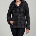 Grane Juniors Plaid Hooded Pea Coat