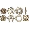 Fabscraps 'Old Brass 2' Boxed Filigree Embellishment (Case of 80)