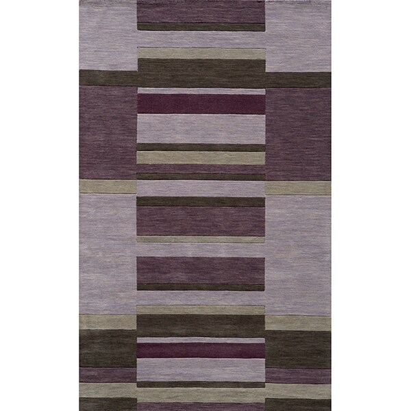 Manhattan Shades of Purple HandLoomed Wool Rug (8' x 11') 13863419 Shopping