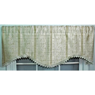Wispy Leaf Stripe Cornice Valance