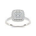 10k White Gold Diamond Halo Engagement Ring