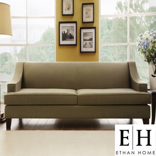 ETHAN HOME Winslow Taupe Microfiber Two Cushion Long Sofa