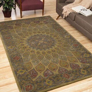 Low Price Hand-tufted Wool Gold Gombad Rug