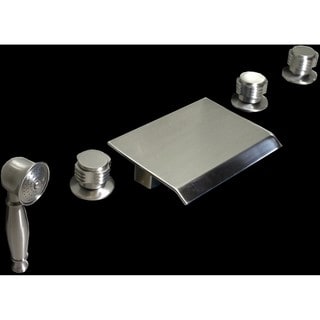 Brushed Nickel Waterfall 5-piece Bathroom Tub Faucet Set - Overstock ...
