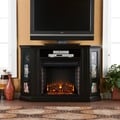 Belvedere Black Media Console Fireplace