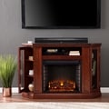 Belvedere Cherry Media Console Fireplace