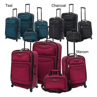 U.S. Traveler Fashion 4-piece Expandable Spinner Luggage Set