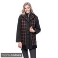 Trilogi Women's Wool-blend Hooded Coat with Attached Scarf