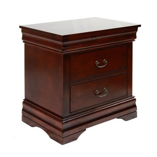 Low Price Furniture of America Laurelle Dark Cherry Finish 2-drawer Nightstand