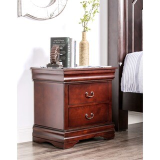 Laurelle Dark Cherry Finish 2-drawer Nightstand
