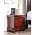 Laurelle Dark Cherry Finish 2-drawer Nightstand