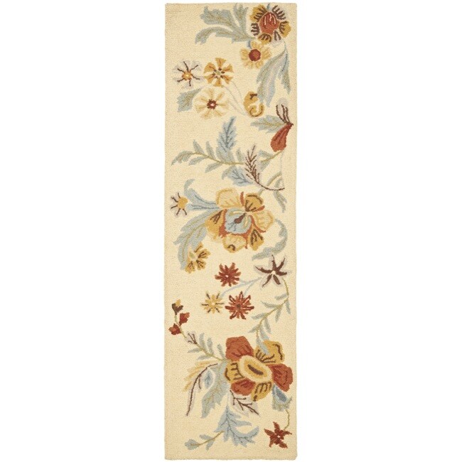 Handmade Blossom Beige Contemporary Wool Rug (4 X 6)