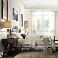 ETHAN HOME LeAnn Graceful Scroll Bronze Iron King-size Poster Bed