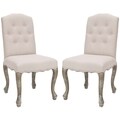 Safavieh Nirot Beige Linen Side Chairs (Set of 2)