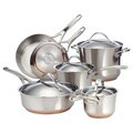 Anolon Nouvelle Copper Stainless Steel 10-piece Cookware Set
