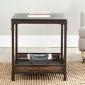 Safavieh Bedford Wicker Accent Wood Top End Table