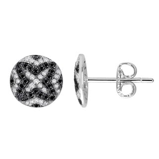 Auriya 14k White Gold 1/3ct TDW Black and White Diamond Earrings (G-H, I1-I2)