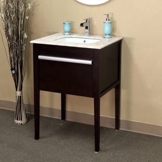 Great Prices 26 in Single Sink Vanity in Dark Cherry top with Cream Marble Top