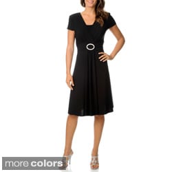 R & M Richards Women's Buckle Dress