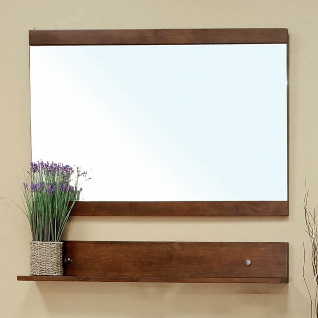 Mckenna Medium Walnut Bathroom Vanity Mirror  13902468  Overstock 