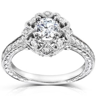 Annello 14k White Gold 1/2ct TDW Diamond Engagement Ring (H-I, I1-I2)
