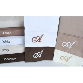 Egyptian Cotton 300 Thread Count Solid Script 'A' Monogram Sheet Set