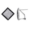 14k White Gold 3/4ct TDW Black and White Diamond Earrings
