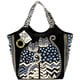 Laurel Burch Spotted Cats Large Zip Top Scoop Tote