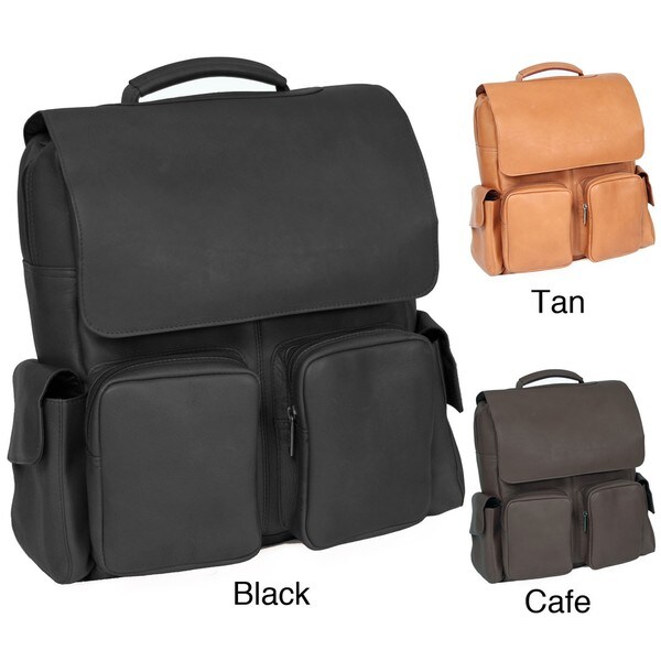 Royce Vaquetta Leather Laptop Backpack