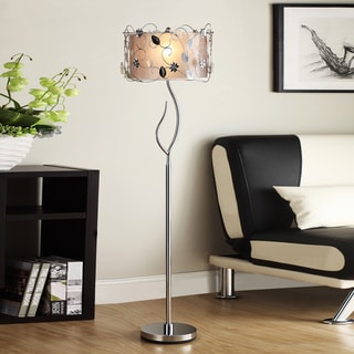 TRIBECCA HOME Floral 62-inch Silver Crystal Floor Lamp