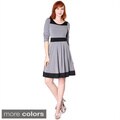 Evanese Women's Two-tone Long-sleeve Dress
