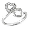 Miadora 10k White Gold 1/10ct TDW Diamond Heart Ring (G-H, I2-I3)