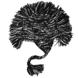 Unisex Black/ White Mohawk Beanie (Nepal)-Image