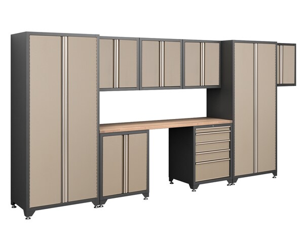 NewAge Products Pro Series Taupe 9-oiece Cabinetry Set