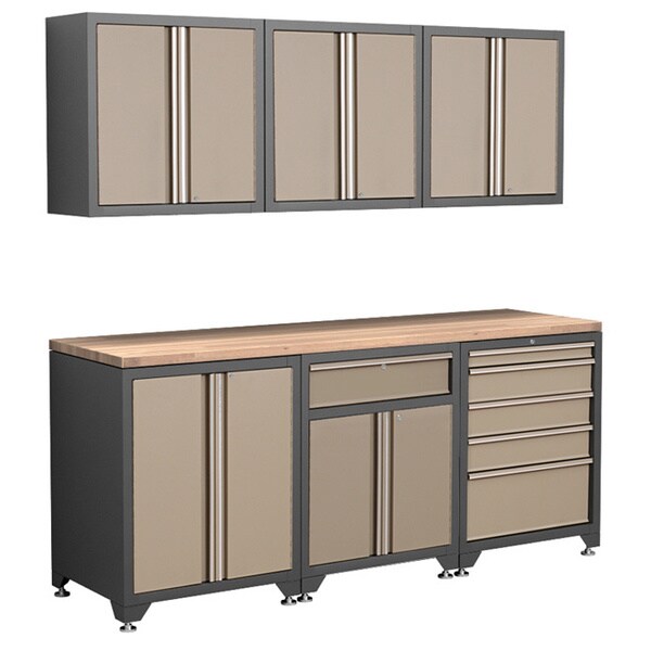 NewAge Products Pro Series 7-Piece Taupe Cabinetry Set