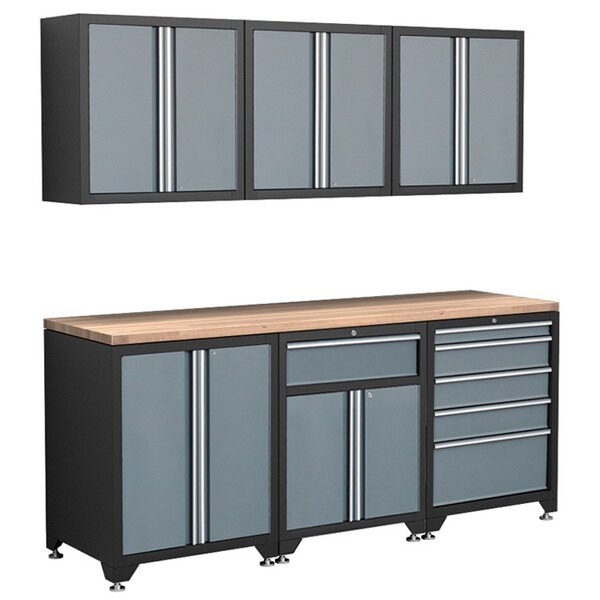 NewAge Products Pro Series 7-Piece Grey Cabinetry Set