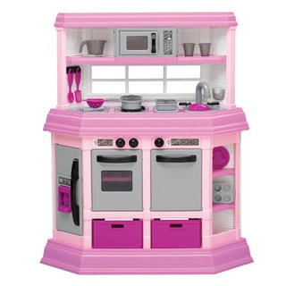 Merske My Very Own Pink Wooden Play Kitchen  16566492  Overstock.com 