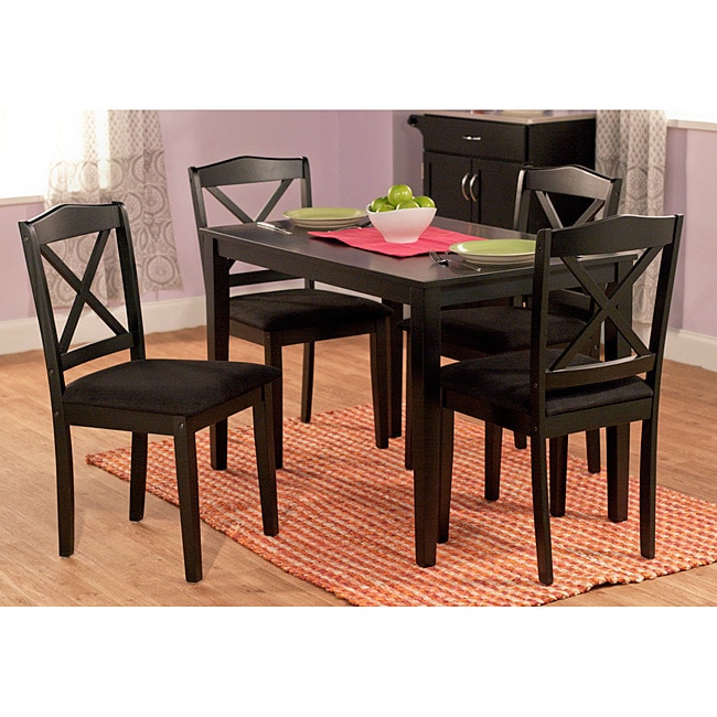 Simple Living Black 5piece Crossback Dining Set  Overstock Shopping 