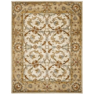 ( ._.) Safavieh Handmade Heritage Zabol Beige/ Gold Wool Rug (7'6 x 9'6)