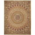 Handmade Medallion Light Brown/ Grey Wool Rug (8'3 x 11')