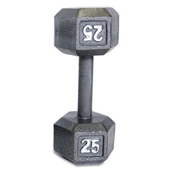 CAP Barbell 25-pound Gray Semigloss Cast-iron Hexagon Dumbbell-Image